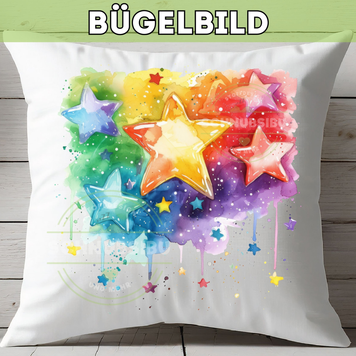 Bügelbild Regenbogenstern